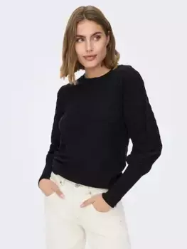 Only вязаный свитер "ONLFAYE LIFE L/S PULLOVER KNT NOOS", черный