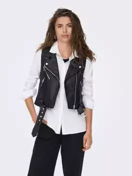 Only жилет из искусственной кожи "ONLVERA FAUX LEATHER WAISTCOAT OTW NOOS", черный