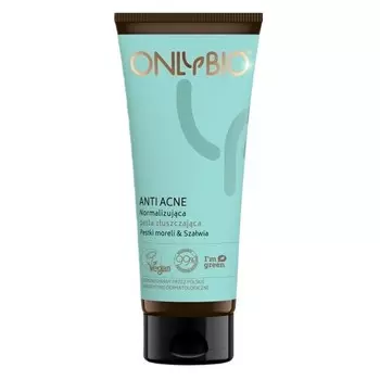 OnlyBio, Нормализующая отшелушивающая паста против прыщей Семена абрикоса и шалфей, 75 мл