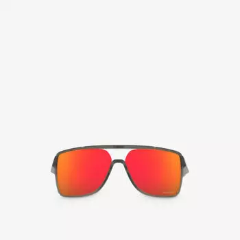 OO9147 Солнцезащитные очки Castel в прямоугольной оправе из ацетата ацетата Oakley, серый