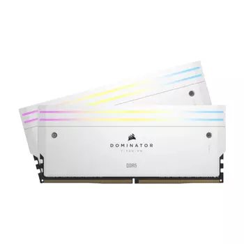 Оперативная память CORSAIR Dominator Titanium RGB, 64 Гб DDR5 (2x32 Гб), CL32, 6600 МГц, CMP64GX5M2X6600C32W, белый
