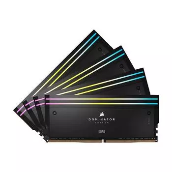 Оперативная память Corsair Dominator Titanium RGB, 96 ГБ (4x24), DDR5, CL32, 6400 МГц, CMP96GX5M4B6400C32, черный