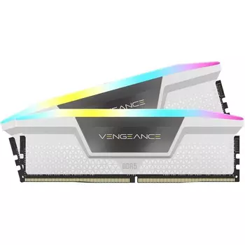 Оперативная память Corsair Vengeance RGB, 32 Гб DDR5 (2x16 Гб), 6000 МГц, CL40, CMH32GX5M2B6000C40W, Белый