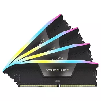Оперативная память Corsair Vengeance RGB, 64 Гб DDR5 (4x16 Гб), 6400 МГц, CL32, CMH64GX5M4B6400C32, черный
