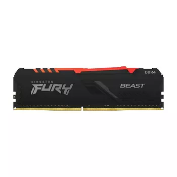 Оперативная память Kingston Fury Beast RGB, 8 Гб DDR4 (1x8 Гб), 3200 МГц, CL16, KF432C16BBA/8, черный