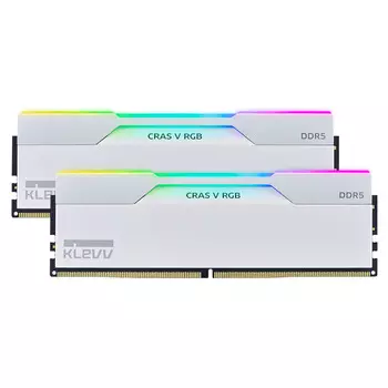 Оперативная память KLEVV Cras V RGB, 64 Гб (2 х 32 Гб), DDR5, 6400 МГц, KD5BGUA80-64A320J, белый