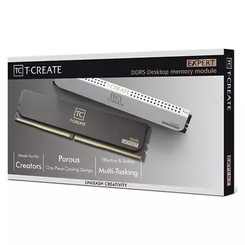 Оперативная память Team Group T-Create Expert 48Гб (2 х 24 Гб), UDIMM DDR5, 7200 МГц, черный, CTCED548G7200HC34ADC01