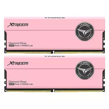 Оперативная память Team Group T-Force Xtreem, 32 Гб (2 х 16Гб), DDR5, 7200 МГц, FFPD532G7200HC34ADC01, розовый