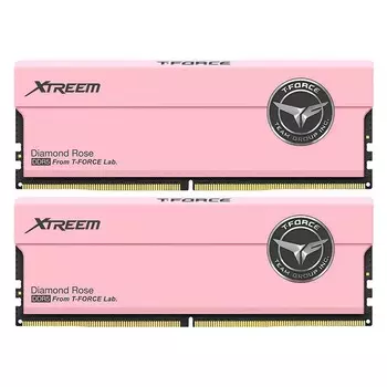 Оперативная память Team Group T-Force Xtreem, 32 Гб (2 х 16Гб), DDR5, 7600 МГц, FFPD532G7600HC36FDC01, розовый
