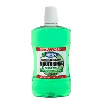 Ополаскиватель для рта без спирта, зеленая мята, 750 мл Beauty Formulas, Active Oral Care, Drammock International