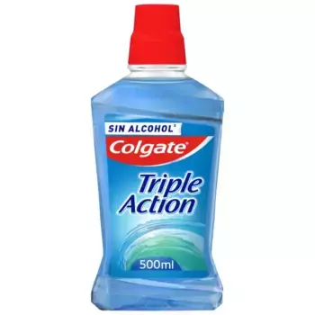 Ополаскиватель для рта enjuague bucal triple accin antibacterias aliento fresco Colgate, объем 500 мл