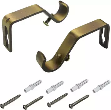 Опоры Liedeco (комплект, 2 шт.) для карнизов 16 мм 1,6 см, цвет messingfarben/antik