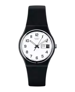 Опять часы с черным ремешком из материала биологического происхождения Swatch, черный