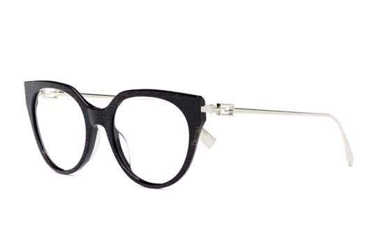 Оправа для очков «кошачий глаз» из ацетатного металла, унисекс, серебристая FENDI