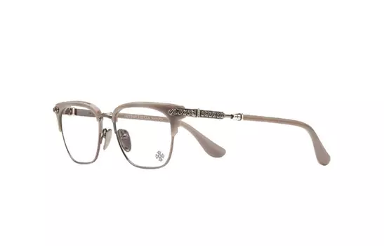 Оправа для очков с пластиной и металлом Browline, унисекс, дымчато-серая Chrome Hearts