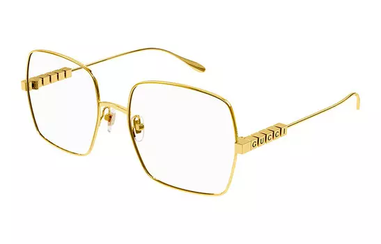 Оправа унисекс оптическая Gucci Logo-lettering, золотой