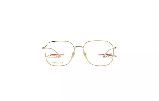 Оправа Gucci Unisex с подвесками в виде сердечек, золотой