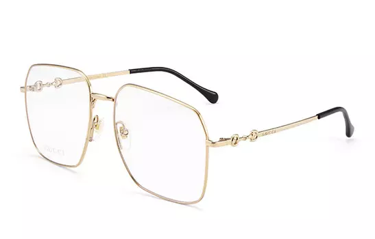 Оправа Gucci Unisex в прямоугольной форме, золотой / черный