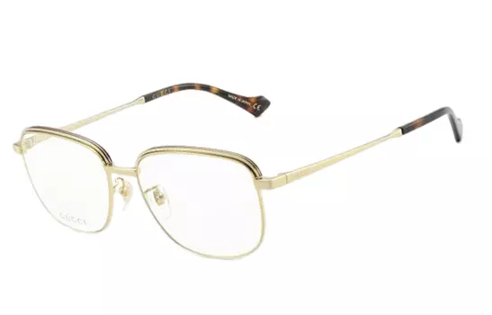 Оправа Gucci Unisex оптическая, золотой / коричневый / оранжевый