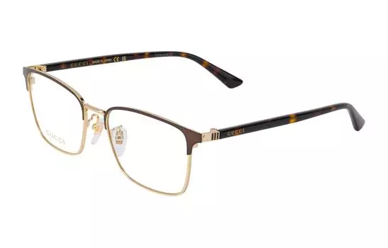 Оправа Gucci Unisex оптическая, золотой / темно - коричневый