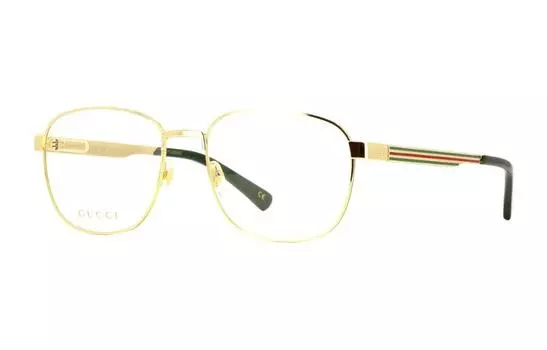 Оправа оптическая Gucci Unisex овальная, золотой / зеленый / красный