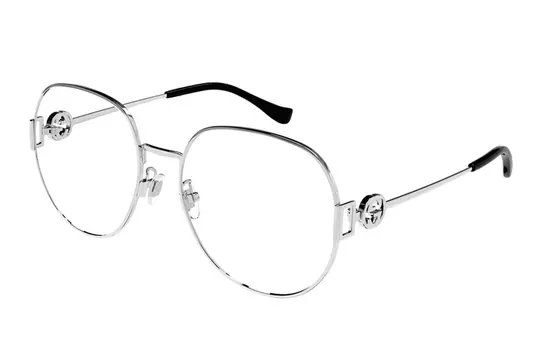 Оправа оптическая Gucci Unisex Oversized Round Frame, серебряный
