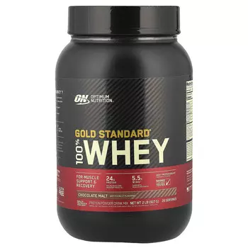 Optimum Nutrition, Gold Standard 100% Whey, шоколадный солод, 907 г (2 фунта)