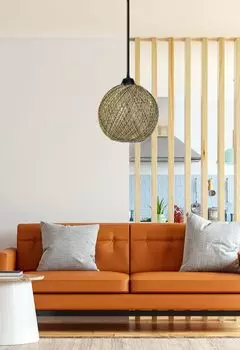 Opviq, 190- 190FLH, желтый, черный, люстра, люстра из джута ручной работы