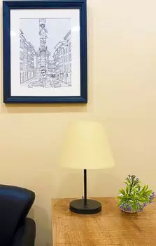 Opviq, 203- 203FLH, кремовый,|,черный, настольные лампы, металлическая основа, бежевый