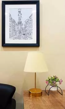 Opviq, 203- 203FLH, кремовый, настольные лампы, металлическая основа, бежевый