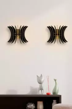 Opviq, 206- 206FLH, черный, настенный светильник, 20x28x20 см, опора крыла