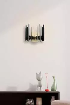 Opviq, 207- 207FLH, черный, настенные светильники, 22x24x19 см, бра зигзаг