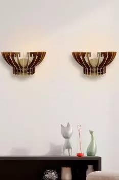 Opviq, 209- 209FLH, цвет орех, бра, 19x32x22 см, коронные светильники