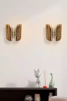 Opviq, 210- 210FLH, цвет орех, бра, 20х18,5х16 см, Лестница Тюльпс