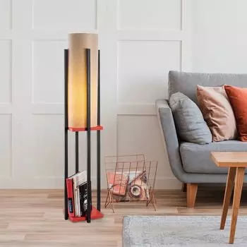 Opviq, 7132- 7132LMP, черный, красный, торшеры, 25 х 25 х 130 см, металлический корпус