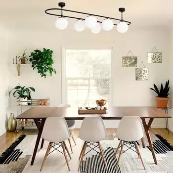 Opviq, Abaks- Abaks OPV, черный, белый, люстра, 124 х 40 см, металлический корпус