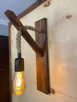 Opviq, Ahap- Ahap Aplik 18ALD, цвет орех, настенные светильники, 23 х 9 х 45 см, 100% массив сосны, коричневый