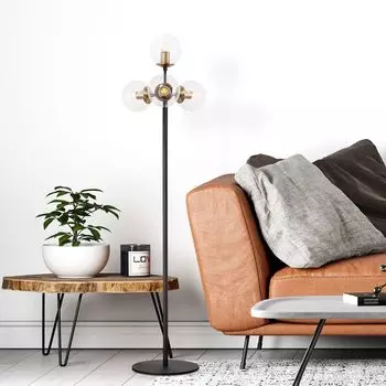 Opviq, Akkas- Akkas FLG, черный, торшеры, 48 х 48 х 163 см, корпус металл