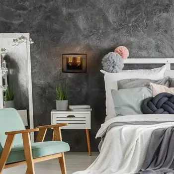 Opviq, Amasra- Amasra NOR, черный, настенные светильники, металлический корпус