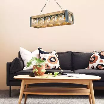 Opviq, apraz- apraz Halatl 5Li AvizeBCN, цвет орех, черный, люстра, 80 х 25 см, 100% граб