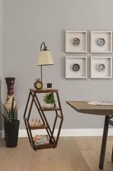 Opviq, Asos- Asos Ceviz Lambader Pramit Ak Hasr AbajurluLUN, бежевый, торшеры, 38 x 25 см, металлический корпус