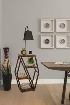 Opviq, Asos- Asos Ceviz Lambader Pramit Koyu Gri AbajurluLUN, антрацит, торшеры, 38 х 25 см, металлический корпус, серый