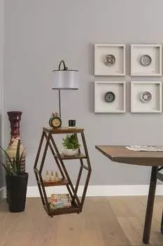 Opviq, Asos- Asos Ceviz Lambader Silindir Ak Hasr Gri AbajurluLUN, светло-серый, торшеры, 38 x 25 см, металлический корпус