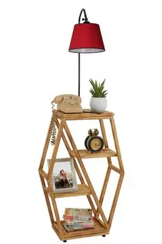 Opviq, Asos- Asos Yank Lambader Pramit Krmz AbajurluLUN, красный, торшеры, 38 x 25 см, металлический корпус