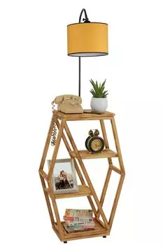 Opviq, Asos- Asos Yank Lambader Silindir Hardal AbajurluLUN, желтый, торшеры, 38 x 25 см, металлический корпус