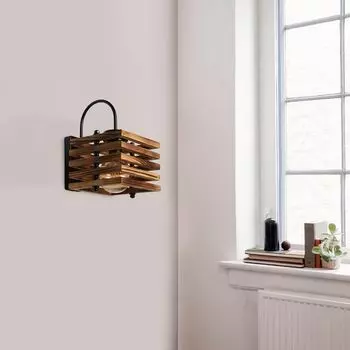 Opviq, Avni- Avni kare ahap yank aplikLUN, коричневый, настенные светильники, металлический корпус