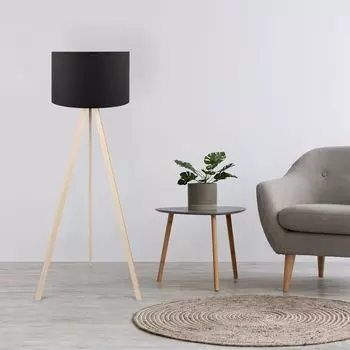 Opviq, AYD, 38 х 140 см, торшер, черный, дуб, 70% МДФ/30% ткань ПВХ