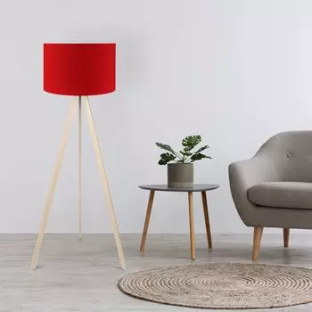 Opviq, AYD, 38 x 140 см, торшер, красный, кремовый, 70% МДФ/30% ткань ПВХ