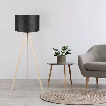 Opviq, AYD, 38 x 140 см, торшер, черный, кремовый, 70% МДФ/30% ткань ПВХ