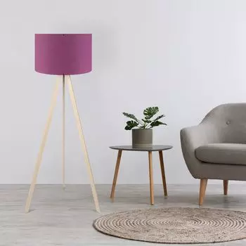 Opviq, AYD, 38 x 140 см, торшер, фиолетовый, кремовый, 70% МДФ/30% ткань ПВХ